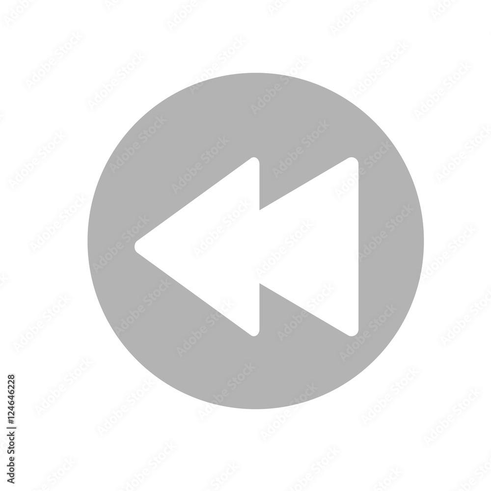 Previous media player icon illustration. Gray and white icon. Vector illustration Previous media player icon illustration. Gray and white icon. Vector illustration