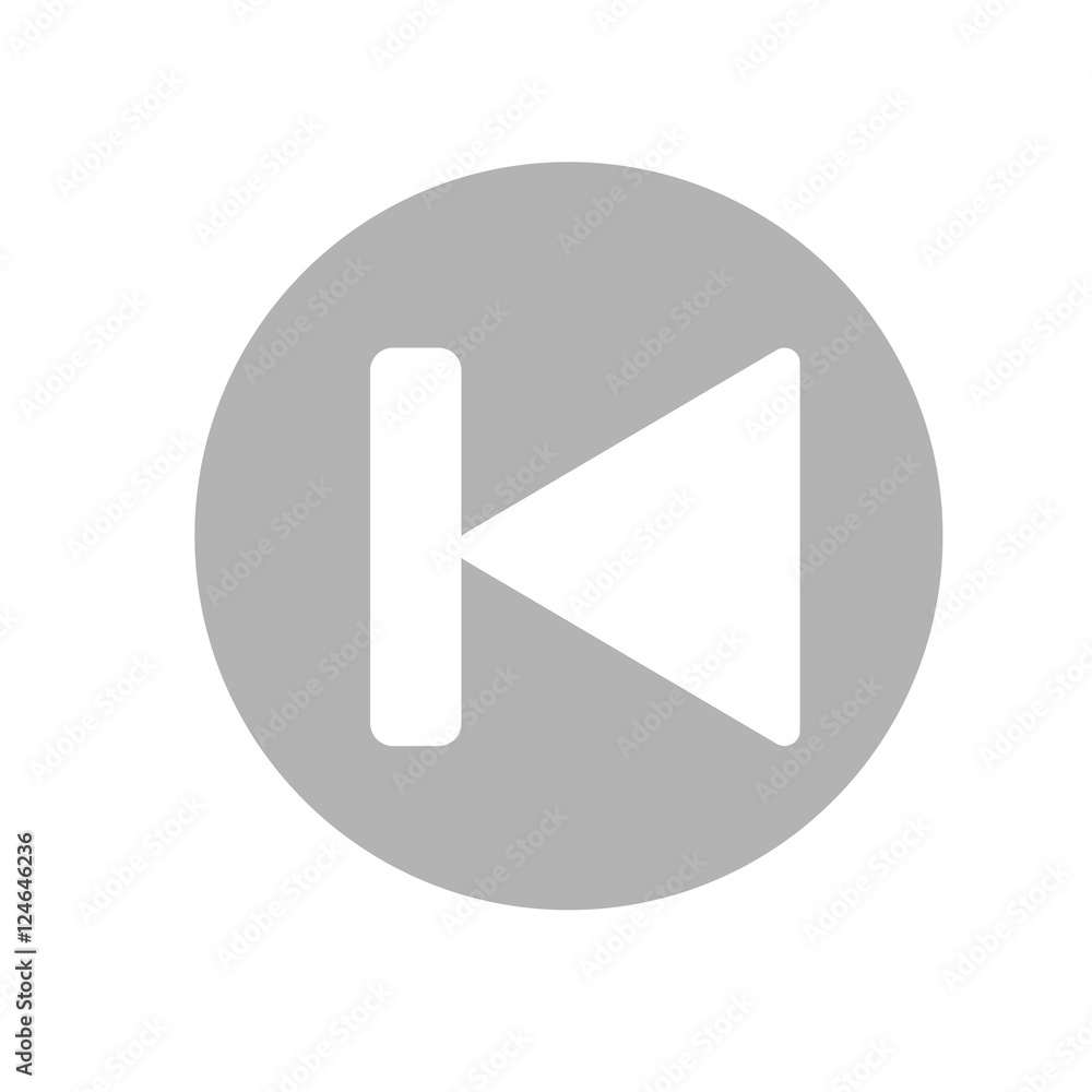 Backward media player icon illustration. Gray and white icon. Vector illustration Backward media player icon illustration. Gray and white icon. Vector illustration