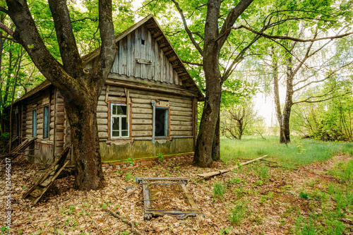 Deserted Wooden Country Blockhouse Abandoned After Nuclear Conta © Grigory Bruev