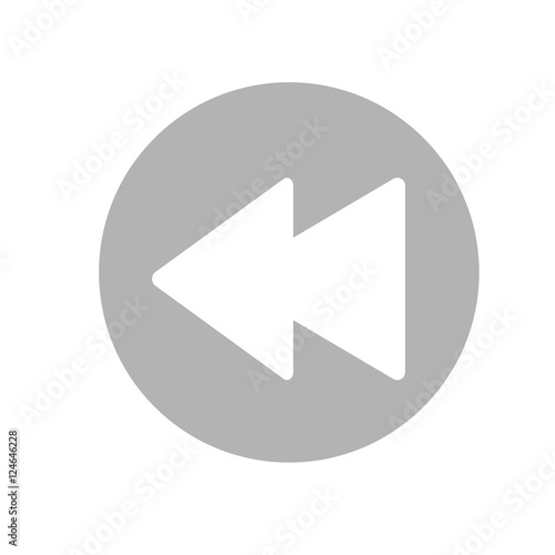 Previous media player icon illustration. Gray and white icon. Vector illustration