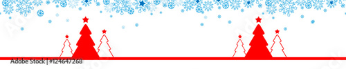 Seamless Banner Christmas Red Forest 
