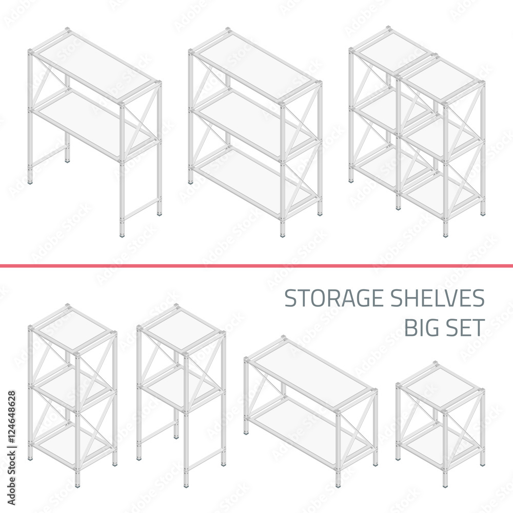 Storage shelves big set. Storage shelves big set.