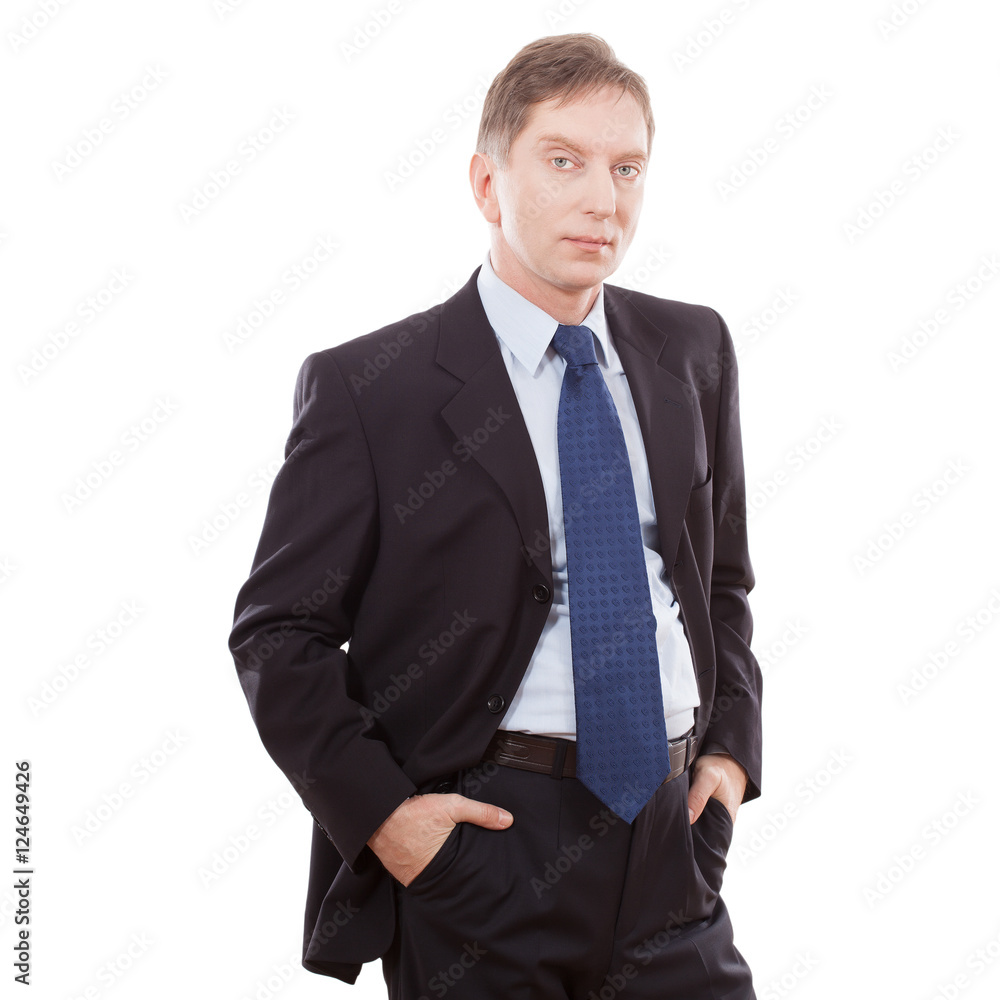 Handsome Businessman in suit on white background. Portrait of a handsome CEO Handsome Businessman in suit on white background. Portrait of a handsome CEO
