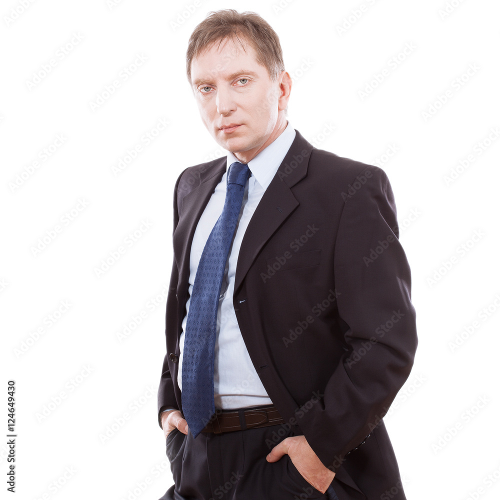 Handsome Businessman in suit on white background. Portrait of a handsome CEO Handsome Businessman in suit on white background. Portrait of a handsome CEO