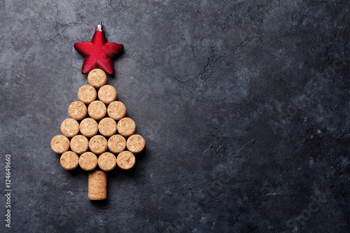 Wine corks shaped christmas tree