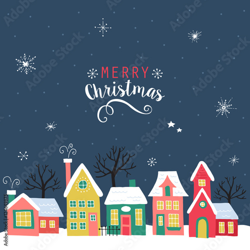Merry Christmas greeting card, poster and background design with