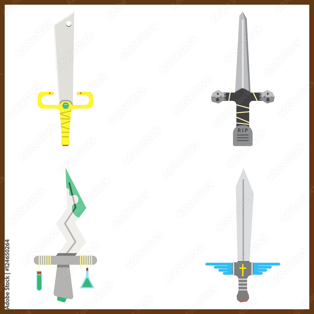 Fototapeta premium Cartoon swords.medieval swords.
