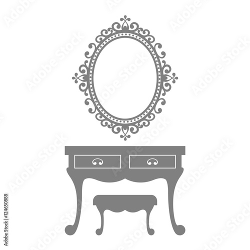 vintage table and chair gray