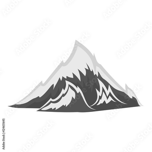 Alps icon in monochrome style isolated on white background. Oktoberfest symbol stock vector illustration.