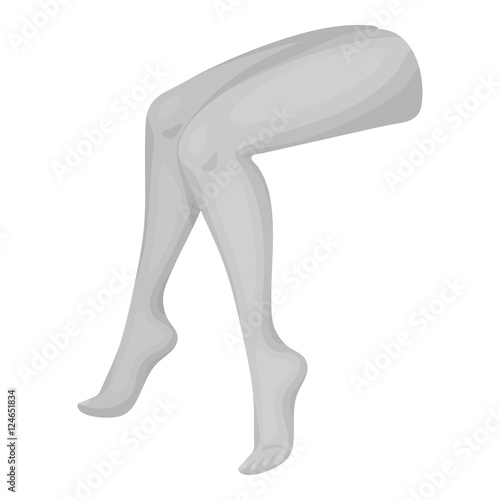 Legs icon in monochrome style isolated on white background. Part of body symbol stock vector illustration.