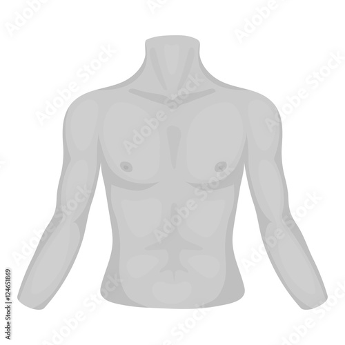 Chest icon in monochrome style isolated on white background. Part of body symbol stock vector illustration.