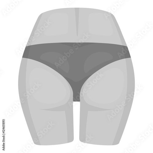 Buttocks icon in monochrome style isolated on white background. Part of body symbol stock vector illustration.