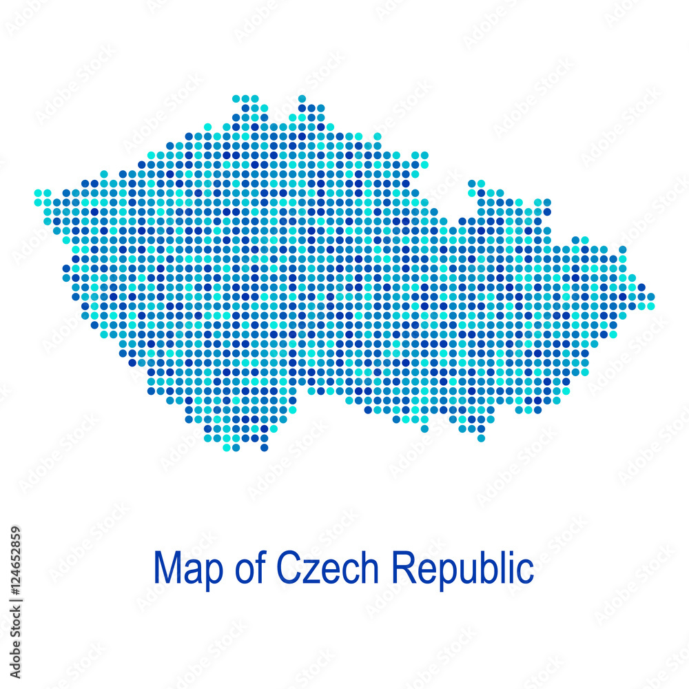 Blue map of czech republic vector