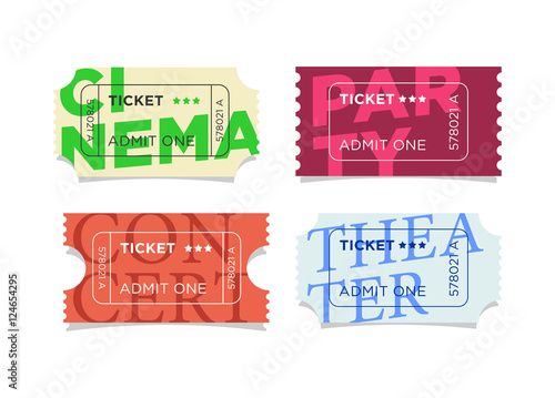 Flat design vector ticket set