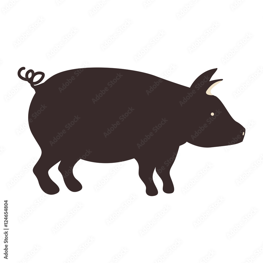 pig icon. Animal farm and nature theme. Isolated design. Vector illustration