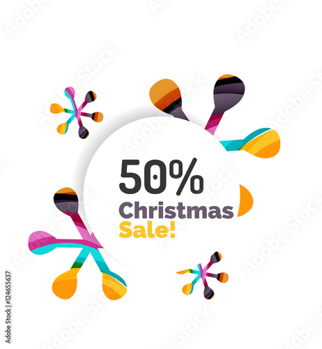 Abstract Christmas sale banner design with blank space