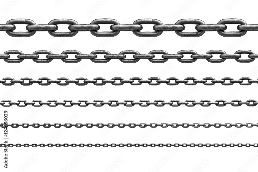 different sizes of stainless chain