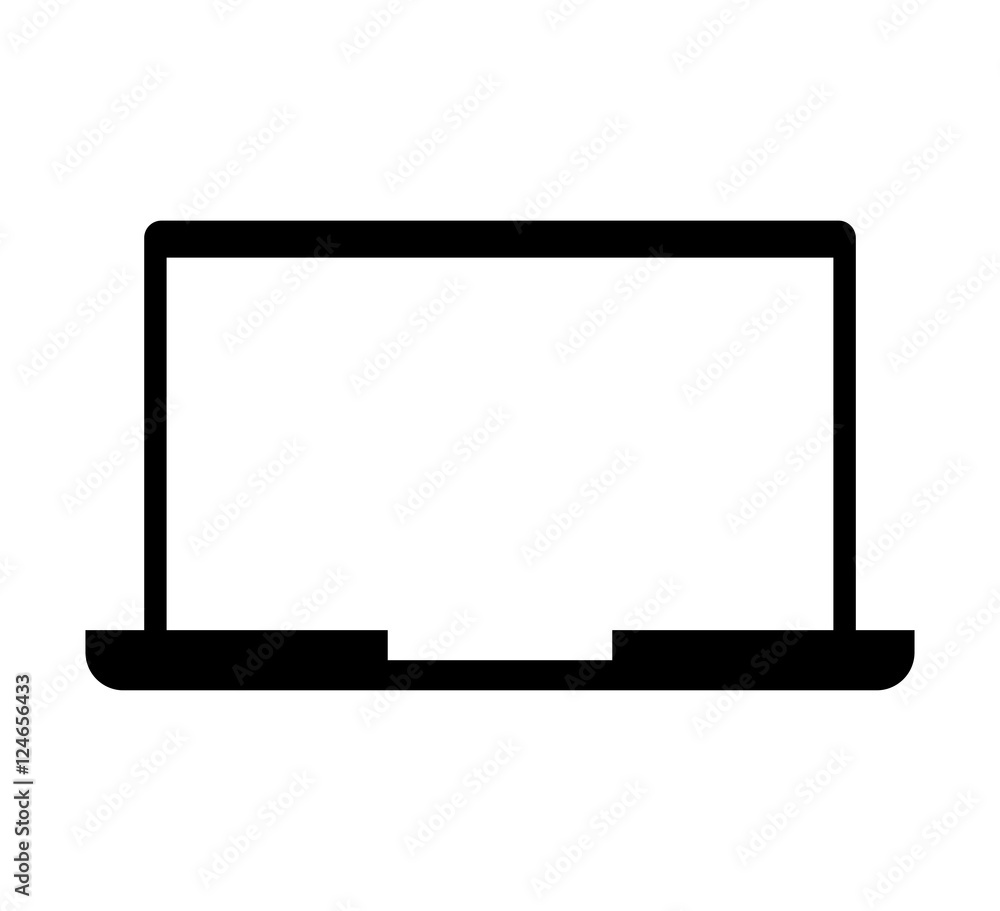 laptop computer flat line icon vector illustration design