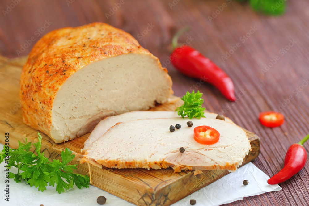 Spicy meat baked with chilli pepper Spicy meat baked with chilli pepper
