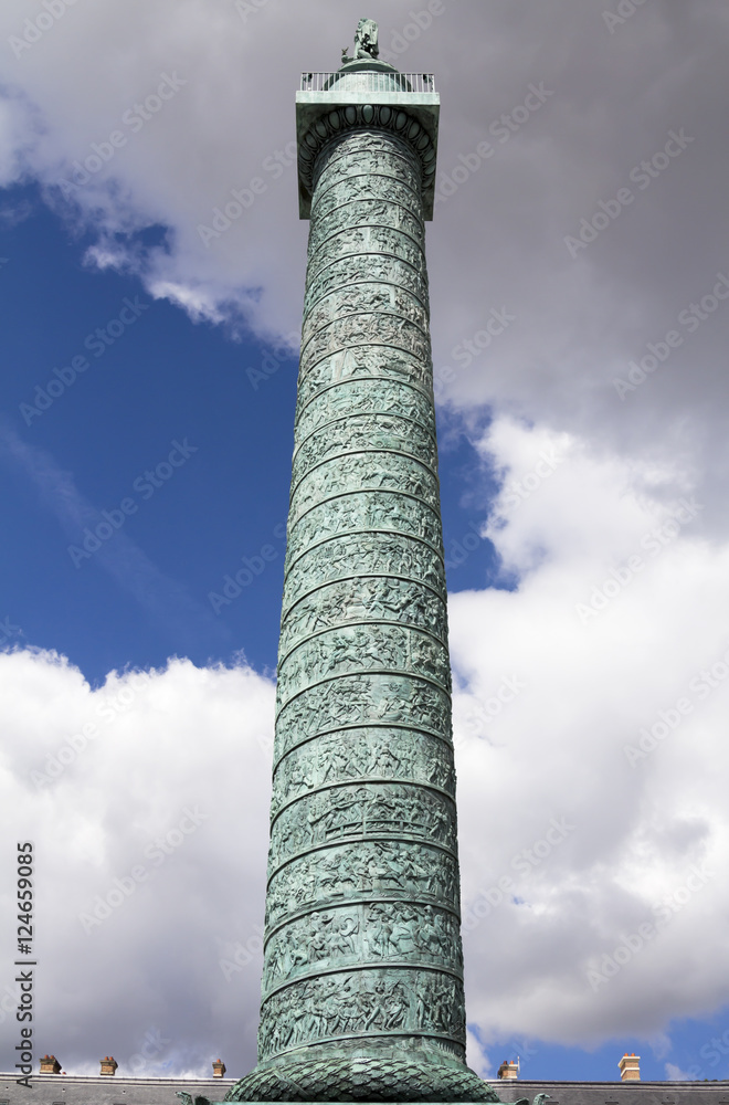 details of The Place Vendome Column in Paris