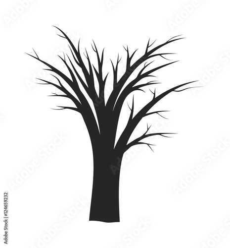 Fototapeta Naklejka Na Ścianę i Meble -  halloween  bare tree vector symbol icon design.
