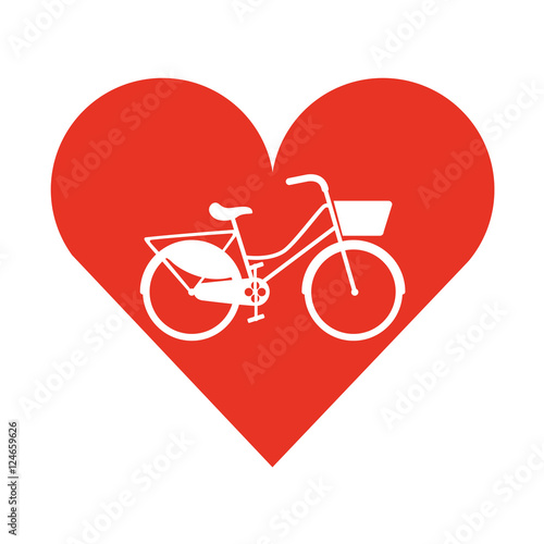 bicycle vehicle style with heart isolated icon vector illustration design