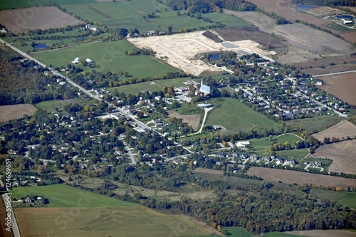 aerial view of Maryhill a small community in Southern Ontario Canada photo