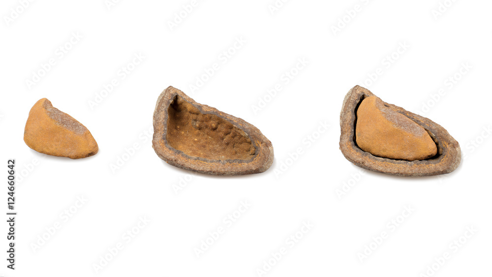 Fototapeta premium Stone inside isolated on white background