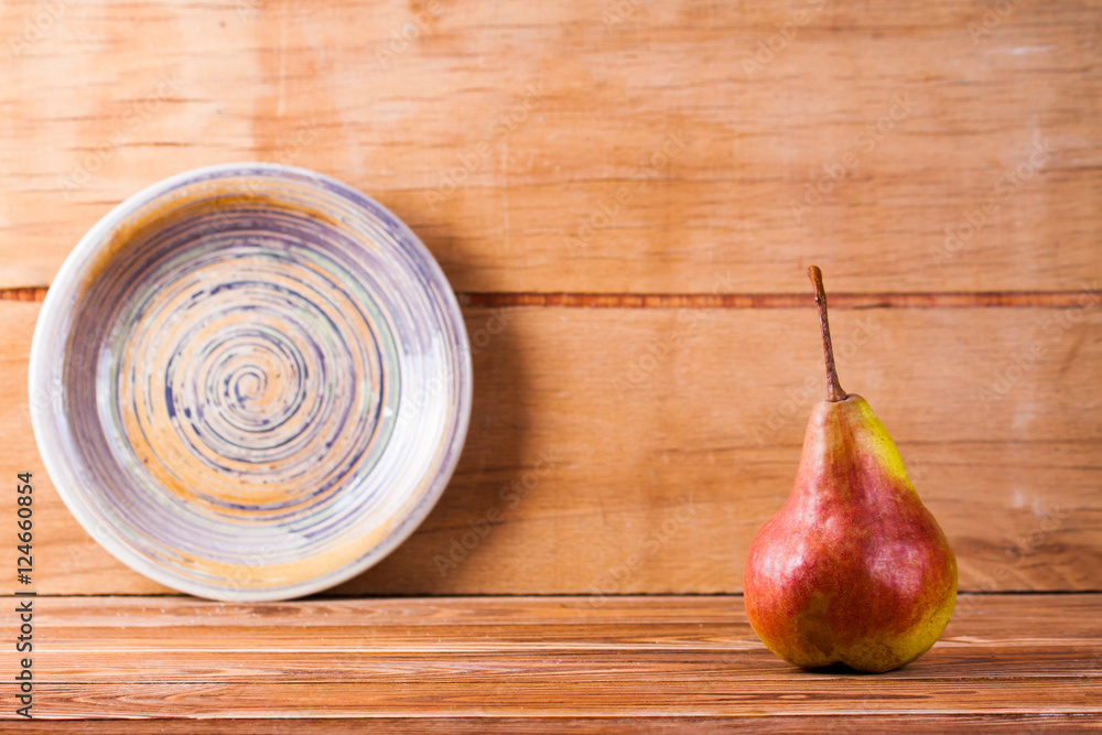 Ripe fresh pear on wood Ripe fresh pear on wood