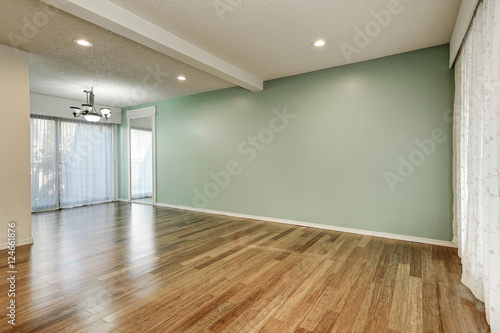 Green and mint interior of empty room
