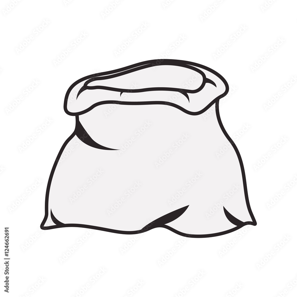 open sack icon over white background. vector illustration