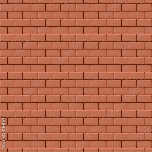 Brown brick wall seamless. Vector illustration background - texture pattern for continuous replicate.