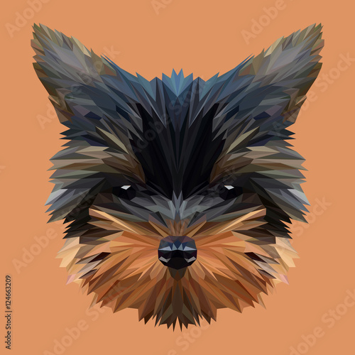 Terrier puppy dog low poly design. Triangle vector illustration.