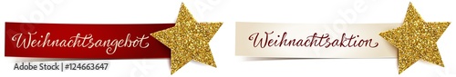 Zwei Banner mit Glitter Stern - Weihnachtsangebot / Weihnachtsaktion