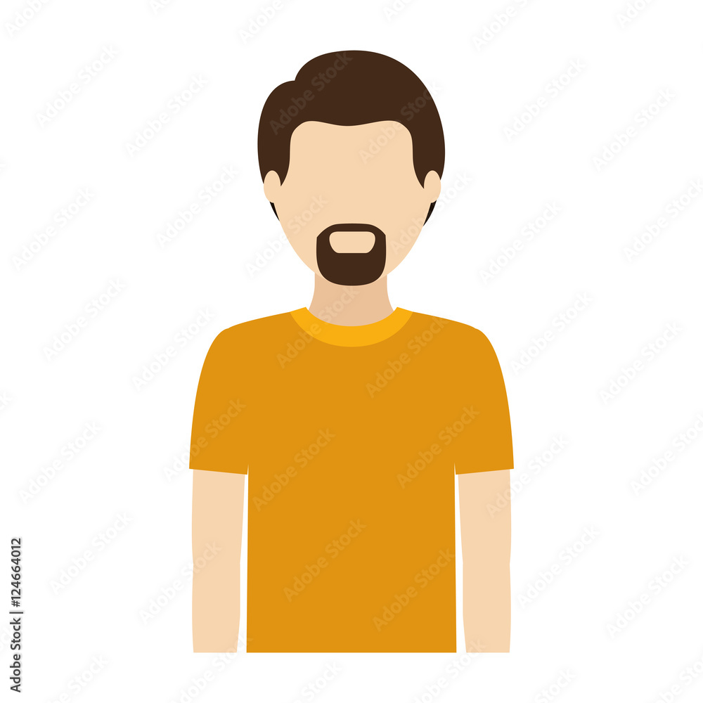 avatar man wearing t shirt over white background. vector illustration