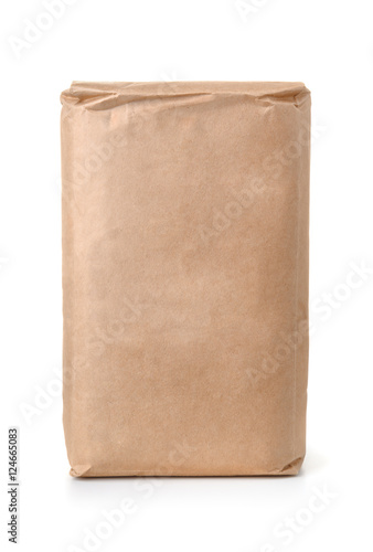 Front view of blank brown paper bag
