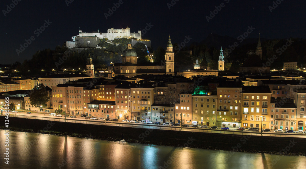 Salzburg panorama at night