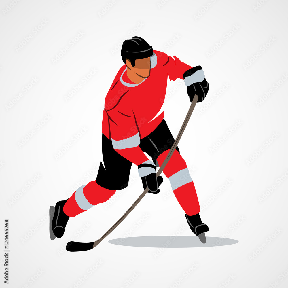 Naklejka premium Ice hockey player
