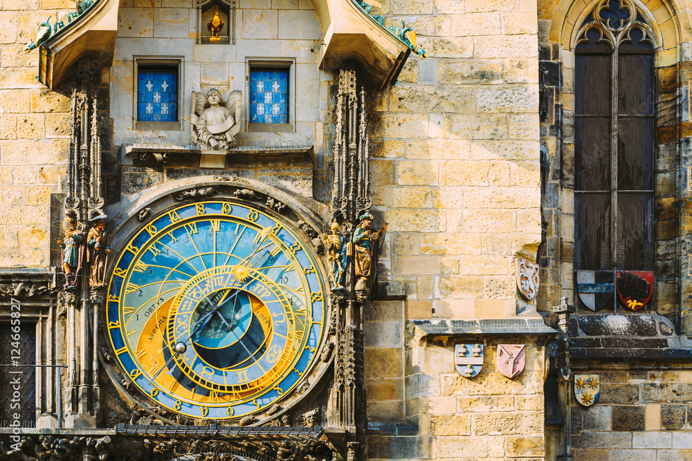 Fototapeta premium Prague Astronomical Clock or Orloj At Old Town City Hall, Czech Republic