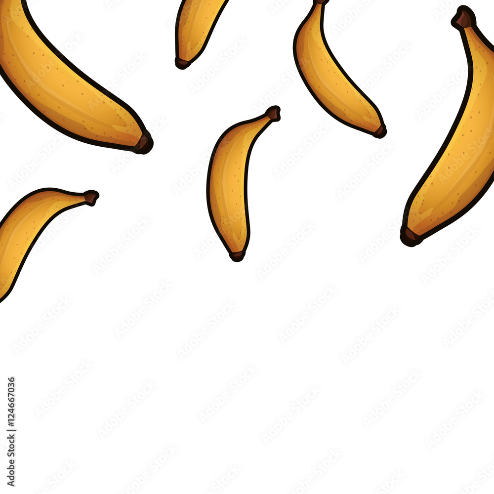 yellow banana fruit healthy food over white background. vector illustration