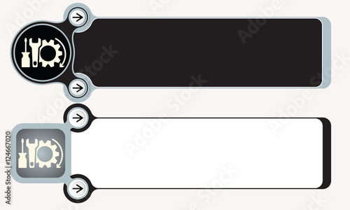 Two abstract boxes for your text with tools symbol