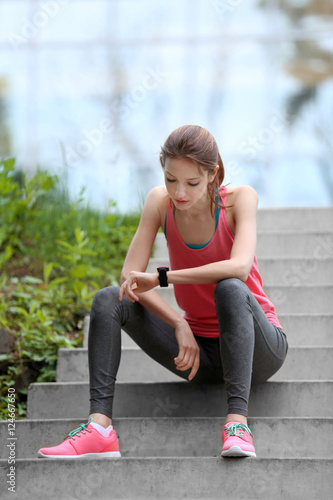 Young woman resting after r...