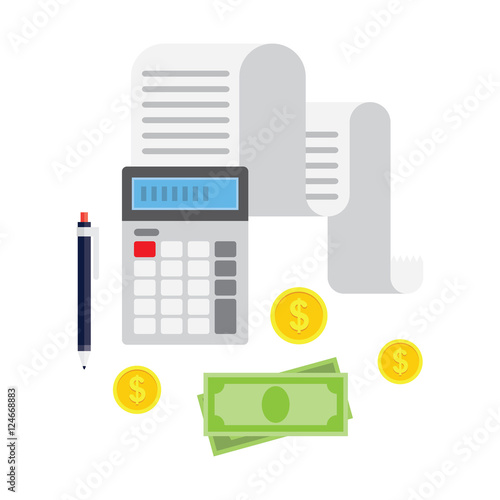 Concept of tax payment and invoice.