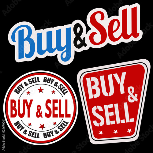 Buy and sell sticker set