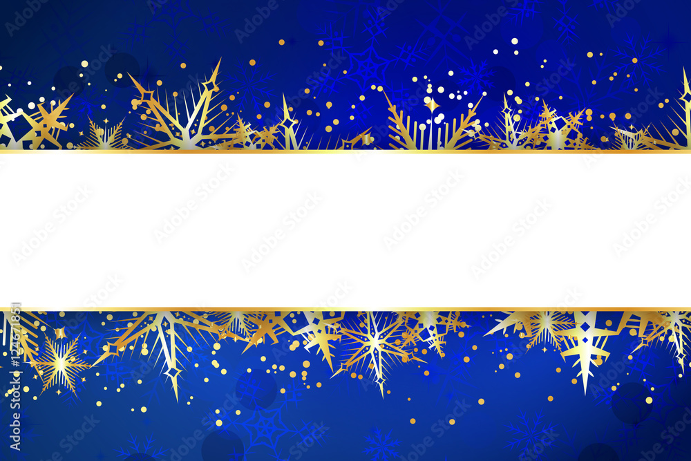 Blank Banner on Blue Christmas Background Stock Illustration | Adobe Stock