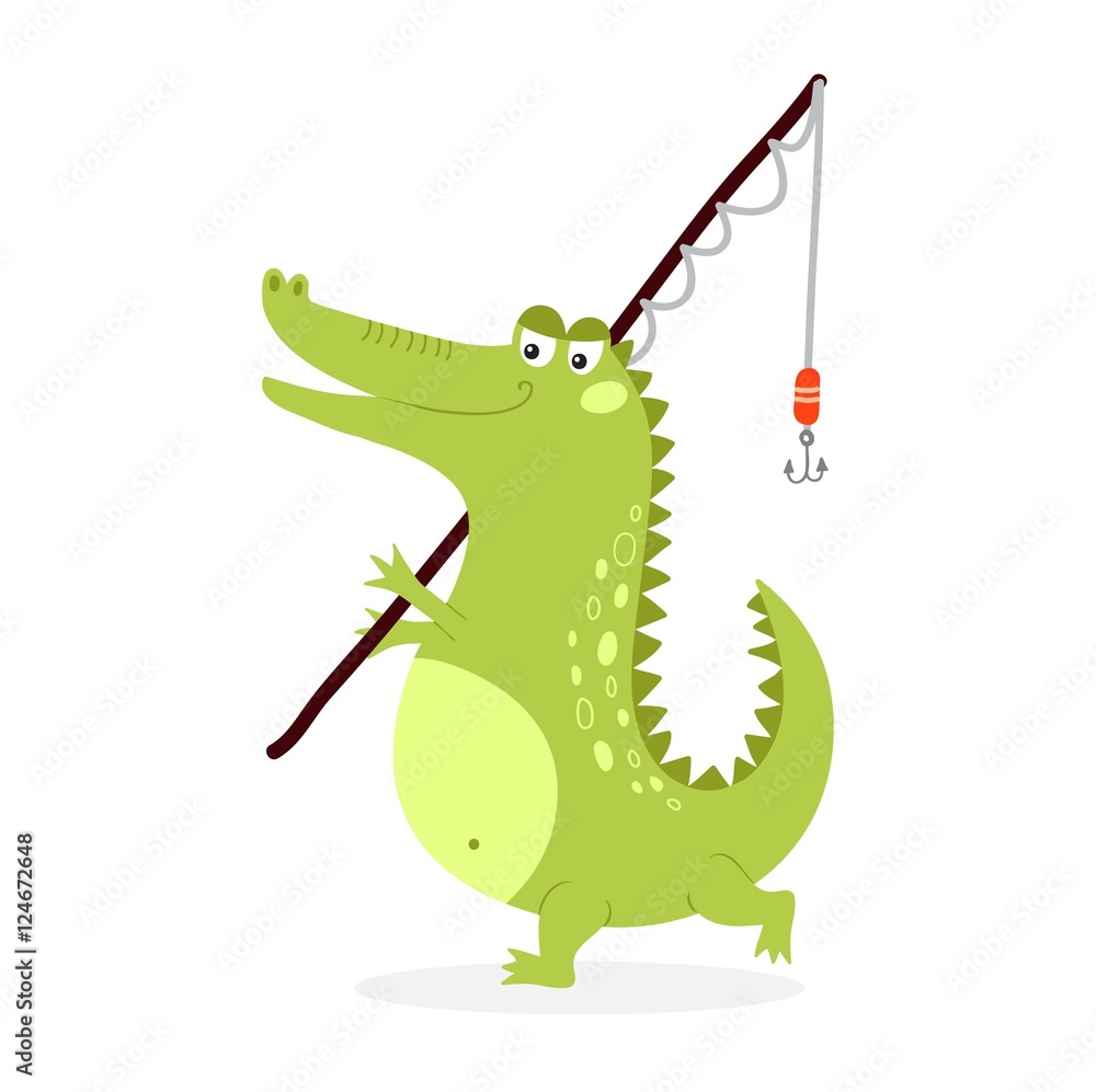 Fototapeta premium Cute crocodile character vector