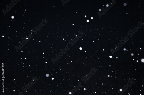 Snowflakes on dark sky