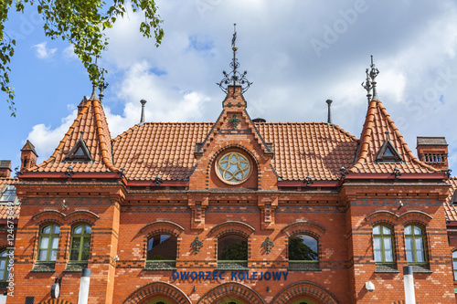 Railway station building in Malbork, Poland photo