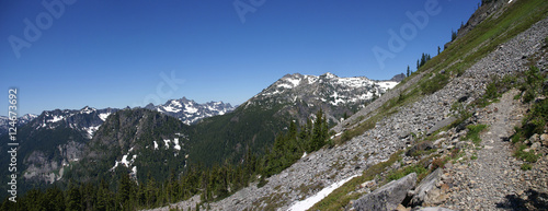 Panorama - Guye Peak to Red Mountain photo