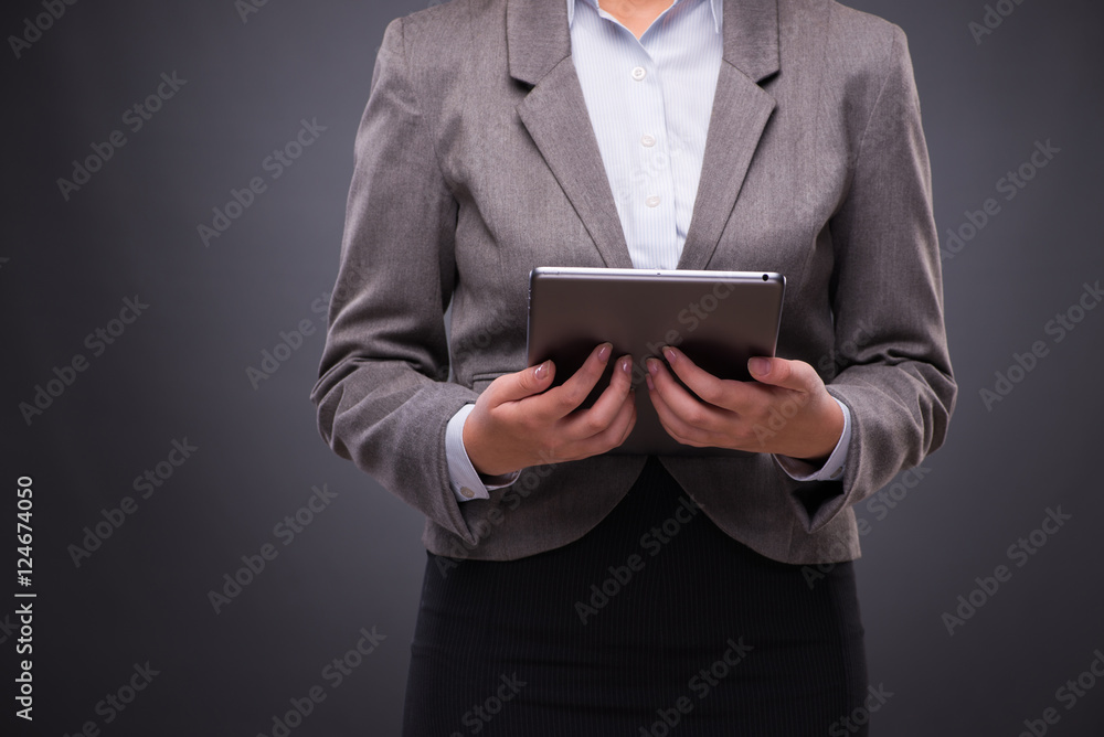 Woman with tablet computer in business concept Woman with tablet computer in business concept